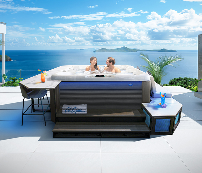 Calspas hot tub being used in a family setting - Meriden